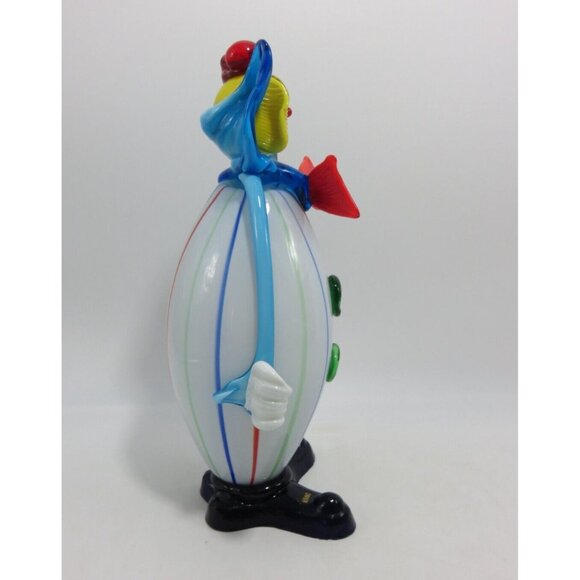 Murano Glass Clown Red Bow Tie and Green Buttons 11" Tall Vintage Italy - Picture 3 of 10